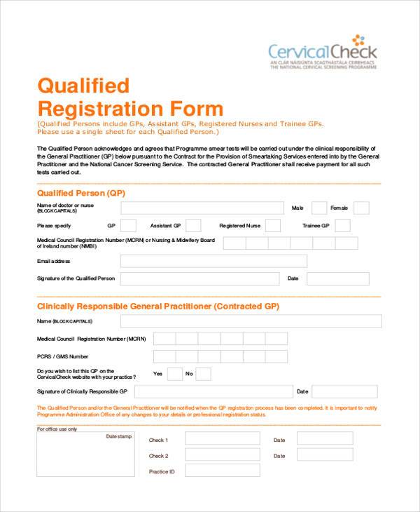 qualified customer registration form