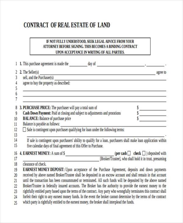 FREE 8+ Real Estate Contract Forms in PDF | MS Word