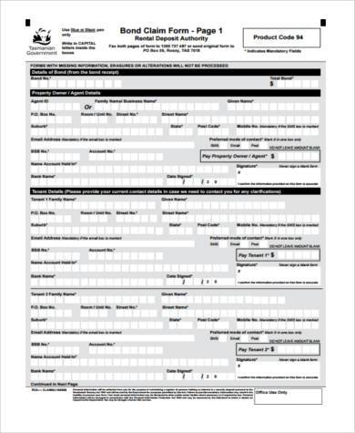 rental deposit form in pdf