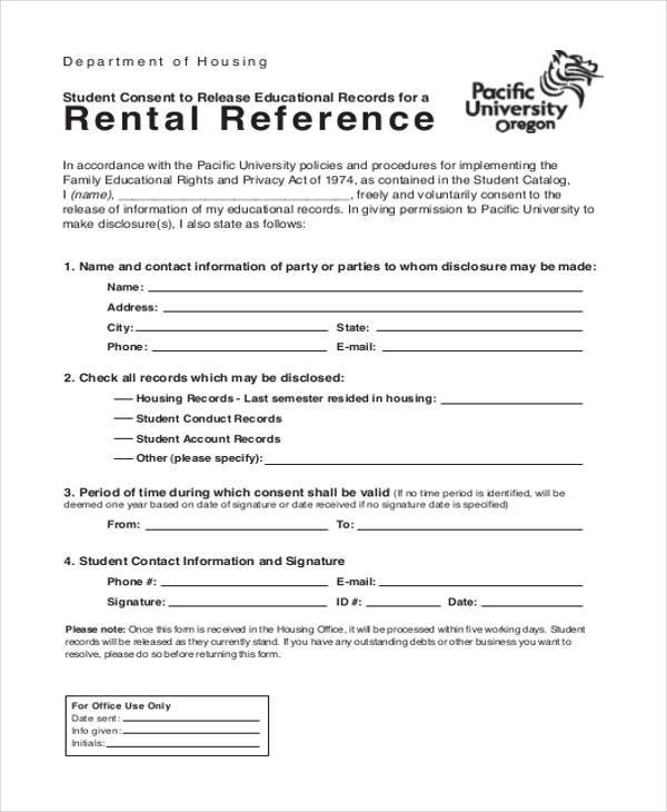 rental reference release form1