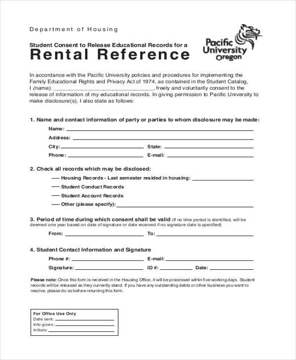 rental reference release form