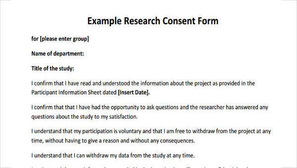 how to write consent form for research