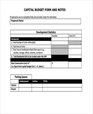 residential construction budget form