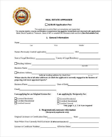 residential real estate appraisal form