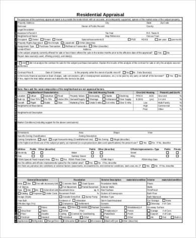residential real estate appraisal form1