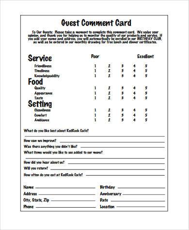 Free 7+ Sample Restaurant Feedback Forms In Pdf 