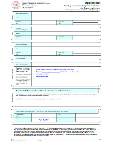 safety assessment application form