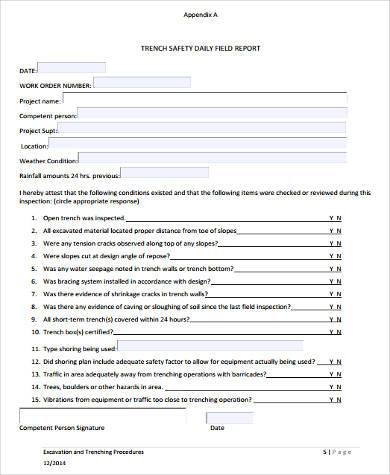 safety daily report form