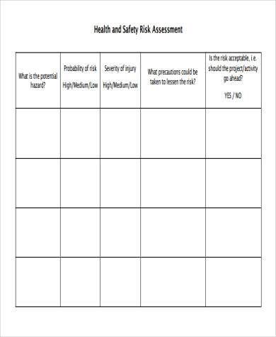 Free 9 Sample Safety Assessment Forms In Pdf Ms Word Excel