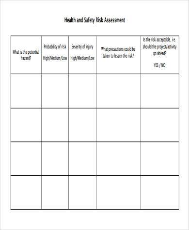 FREE 9+ Sample Safety Assessment Forms in PDF | MS Word | Excel