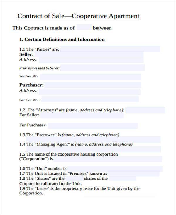 FREE 8+ Sample Sale Contract Forms in PDF MS Word