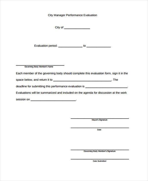 sales manager evaluation form