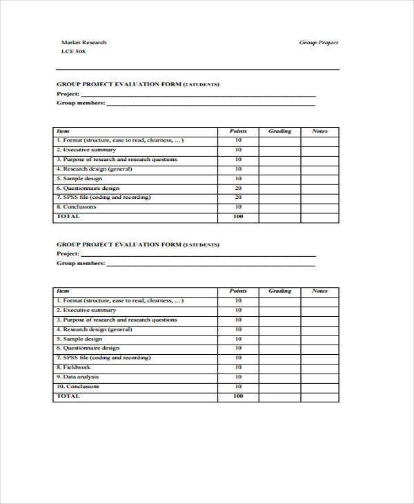 sales marketing evaluation form