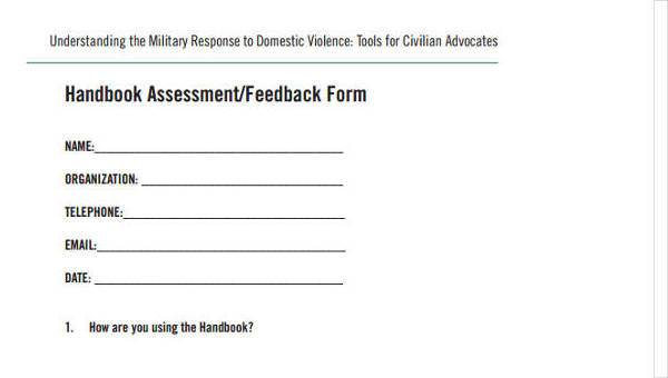 sample air force feedback forms