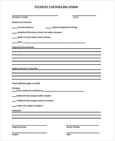 sample counseling form in pdf