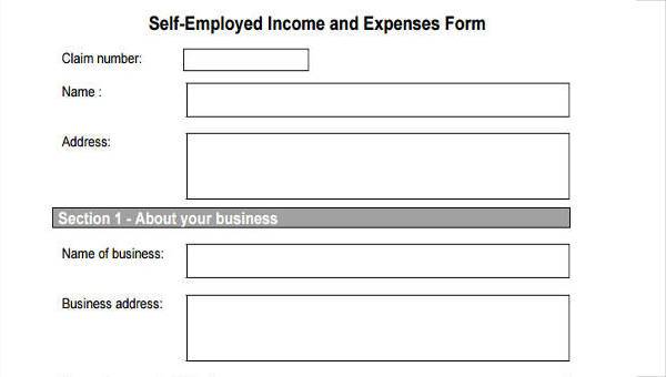sample employment expenses forms