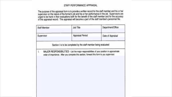 sample faculty appraisal forms