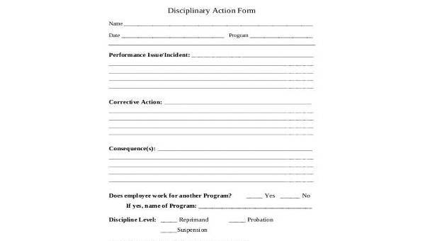 sample free action forms