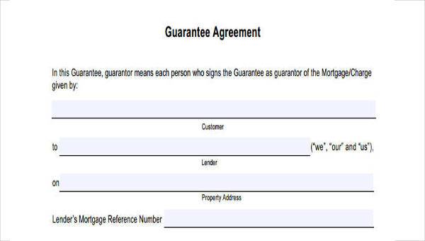 Free 8 Sample Guarantor Agreement Forms In Pdf Ms Word