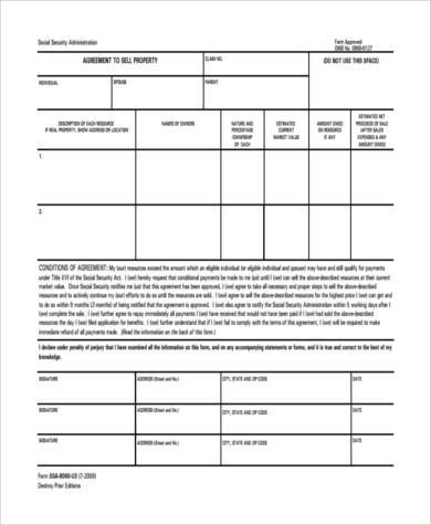 sample house agreement of sale form