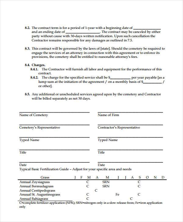 Free Landscape Maintenance Contract Template from images.sampleforms.com