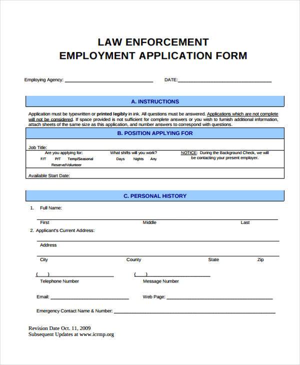FREE 31+ Employment Application Sample Forms in PDF MS Word Excel