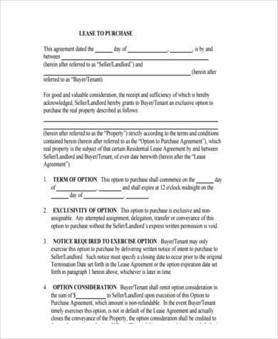 sample lease purchase form