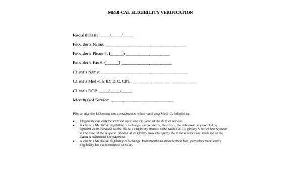 sample medical verification forms