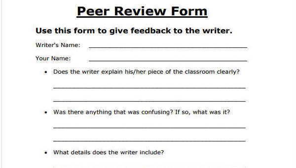 FREE 10 Sample Peer Review Forms In PDF MS Word Excel