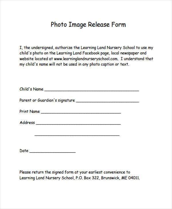 free release form photography contract template