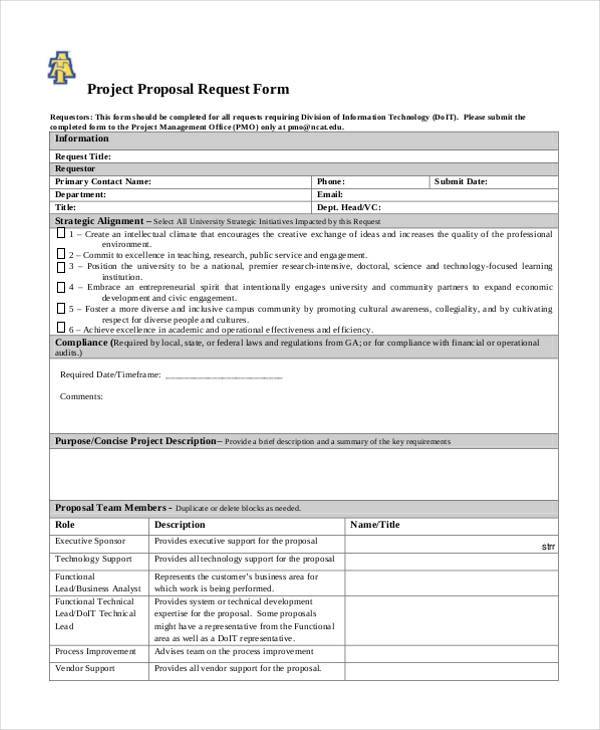 sample project proposal request form
