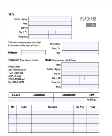 forms a of sample invoice Sample, Example, FREE Purchase Samples Format Form  in 7