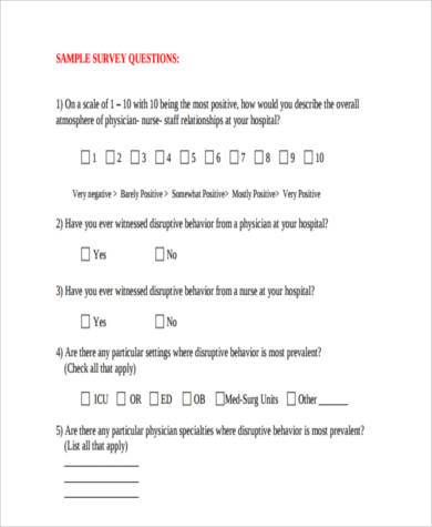 sample questionnaire survey form