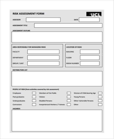 sample risk management form example