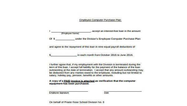 sample staff purchase forms