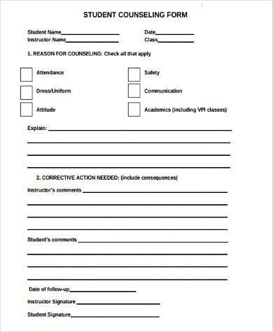 sample student counseling form1