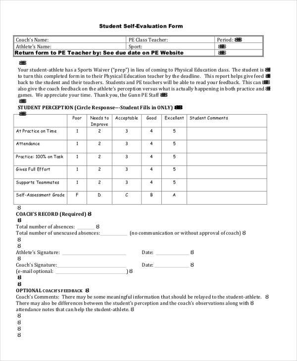 assignment self evaluation sample