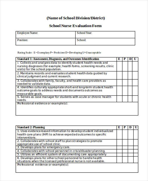 FREE 10+ School Evaluation Forms in MS Word | PDF