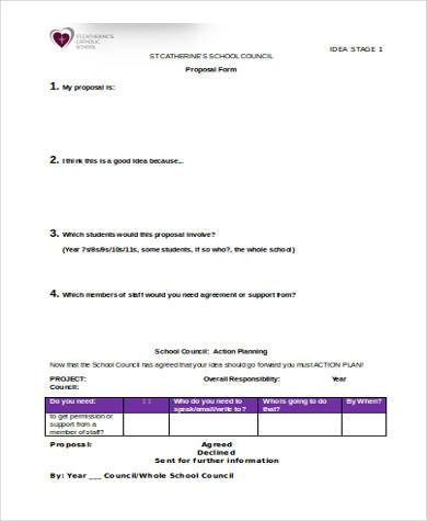 school proposal form in word format
