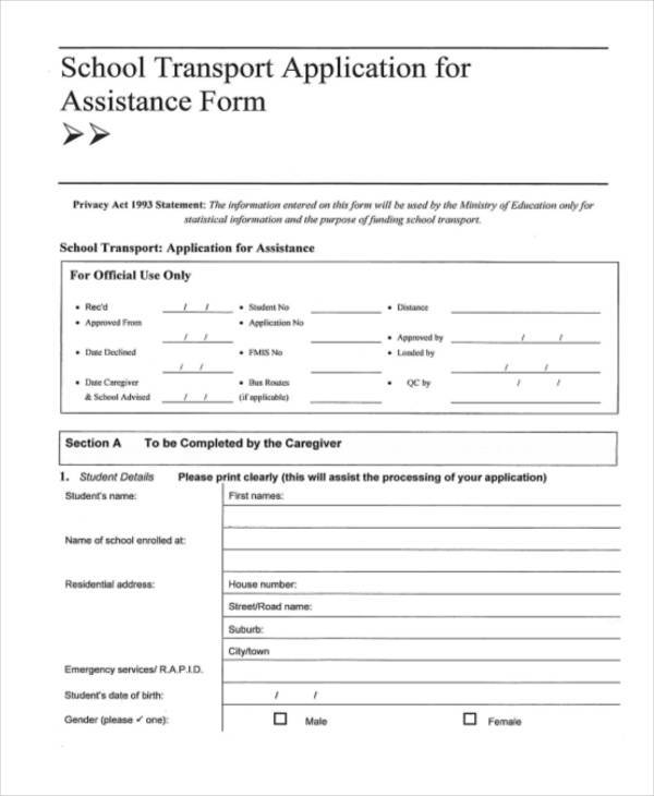 FREE 8+ Sample School Application Forms in PDF | MS Word | Excel