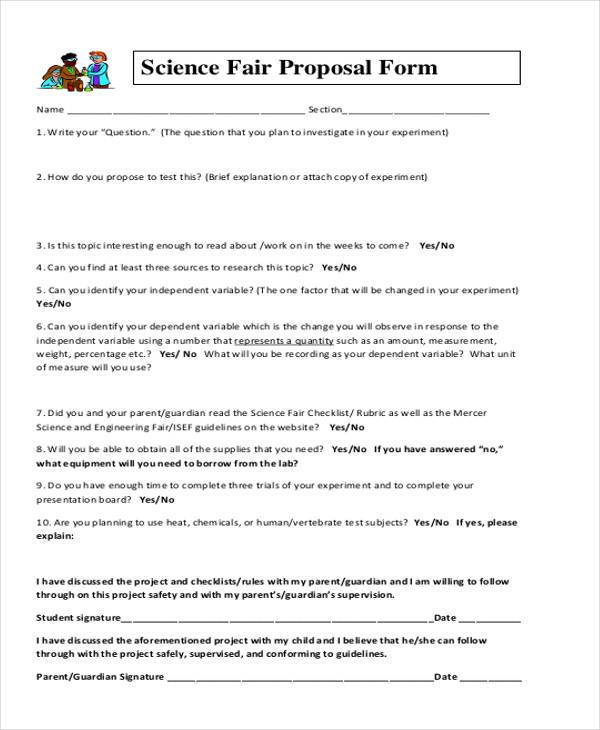 science fair proposal sample form