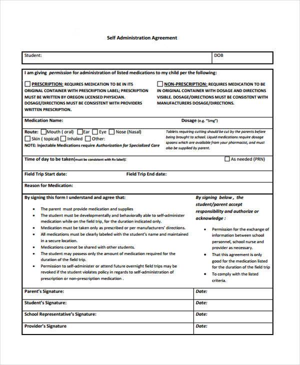 self administration agreement form1