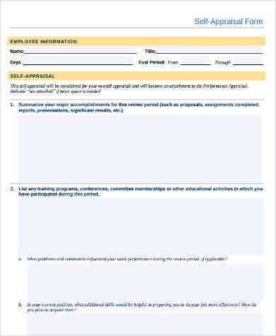 self appraisal form in pdf