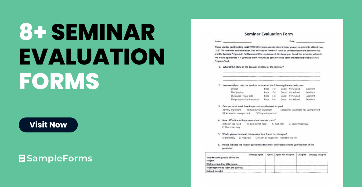 seminar evaluation form