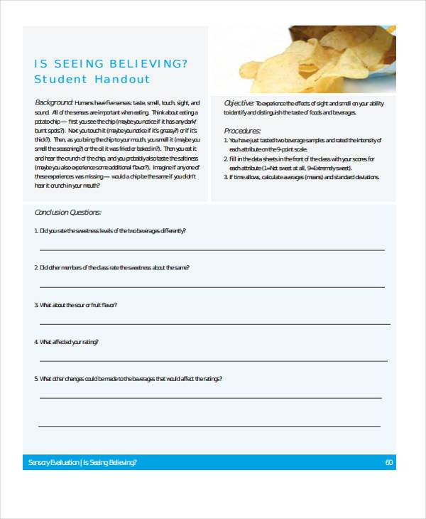 sensory evaluation form example