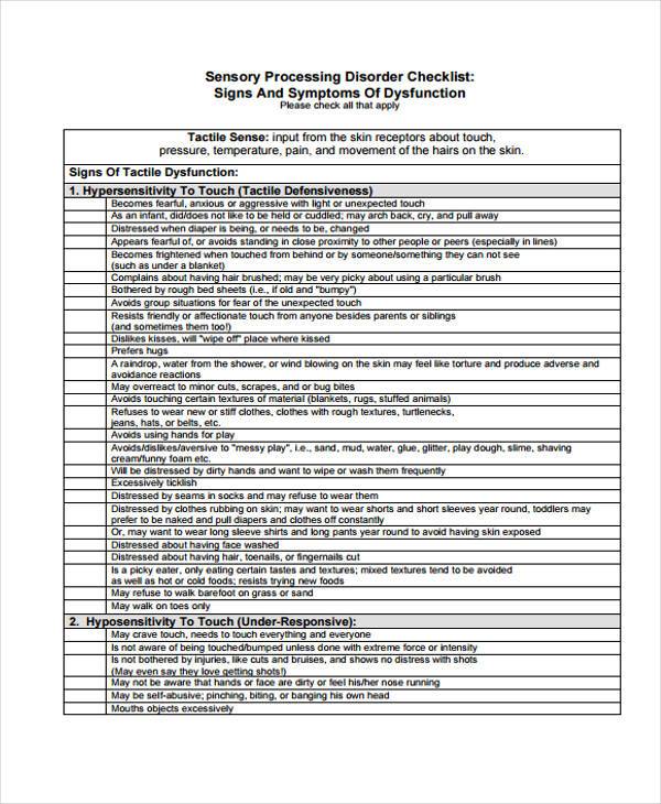 Free 8 Sensory Evaluation Forms In Pdf Ms Word 9088