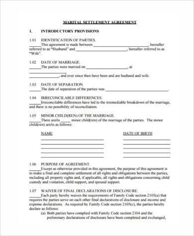 Free 8 Sample Separation Agreement Forms In Ms Word Pdf