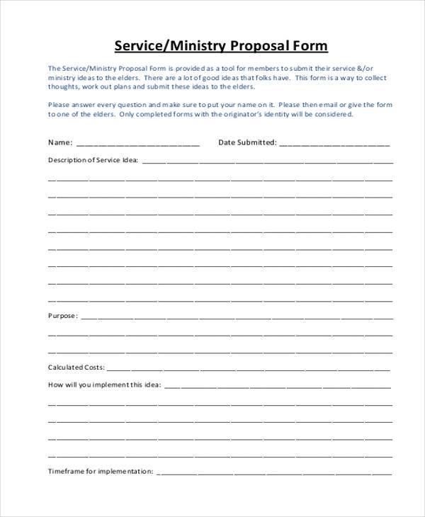 FREE 8+ Sample Service Proposal Forms in PDF MS Word