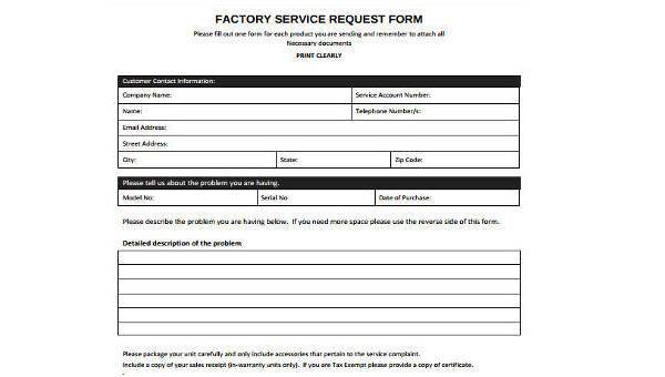 Request Form Template Word Collection