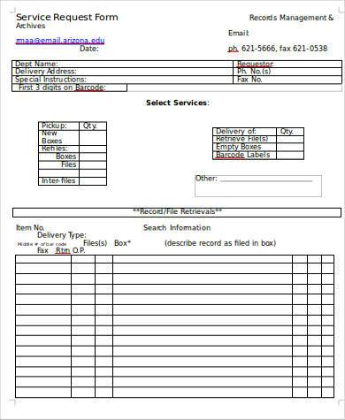 FREE 12+ Service Request Form Samples, PDF, MS Word, Google Docs
